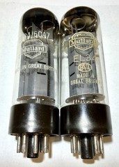 Matched Pair 1960s Mullard xf2 OO Getter EL34 Tubes Test NOS TV7=51/51 @ 36/37ma