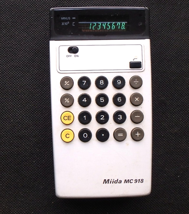 Miida MC 918, Very Early (1976) and Rare Calculator, Japan, Looks & Works Great