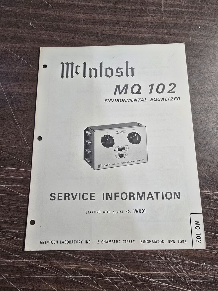 McINTOSH MQ 102 Service