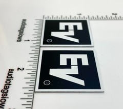 EV Electro-Voice ElectroVoice Speaker Badge Logo Emblem Square Aluminum Pair