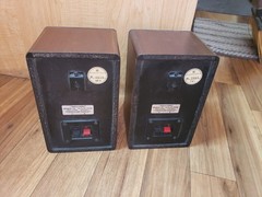 Vintage Realistic Minimus 7W Stereo Speakers JAPAN 8Ohms 40W Brown Wood 40-2039B
