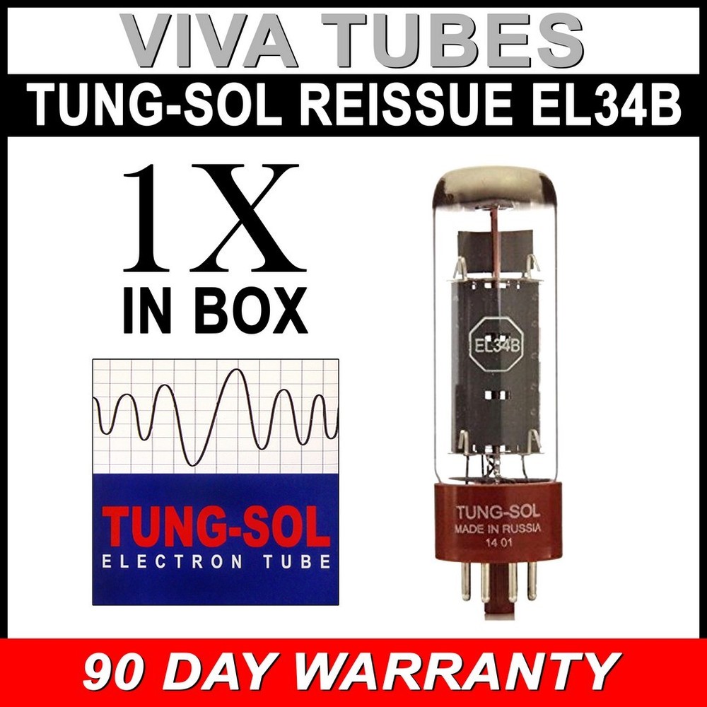 Brand New Tung-Sol Reissue EL34B Plate Current Tested Vacuum Tube EL34