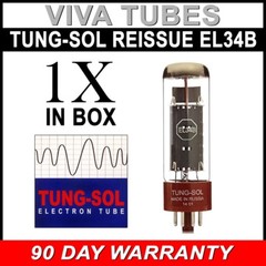 Brand New Tung-Sol Reissue EL34B Plate Current Tested Vacuum Tube EL34