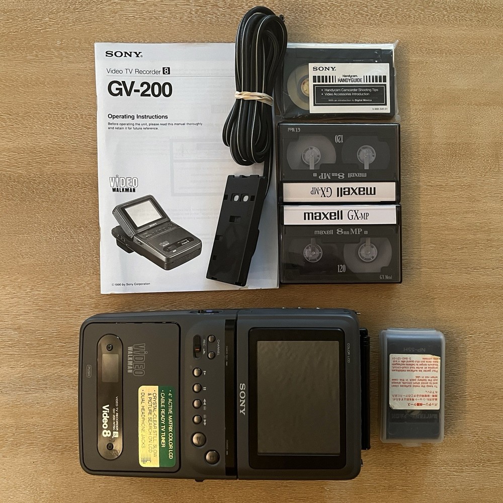 Sony GV-200 Video Walkman Video8 TV Recorder NTSC Untested For Parts Repair-READ