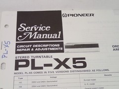 Pioneer Lot of 7 Turntable Original Service Manuals PL-4 7 C7 X5 S30 S70 516