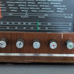 SABA Vintage AM/FM Tabletop Console Radio Wooden Cabinet Wood Finish