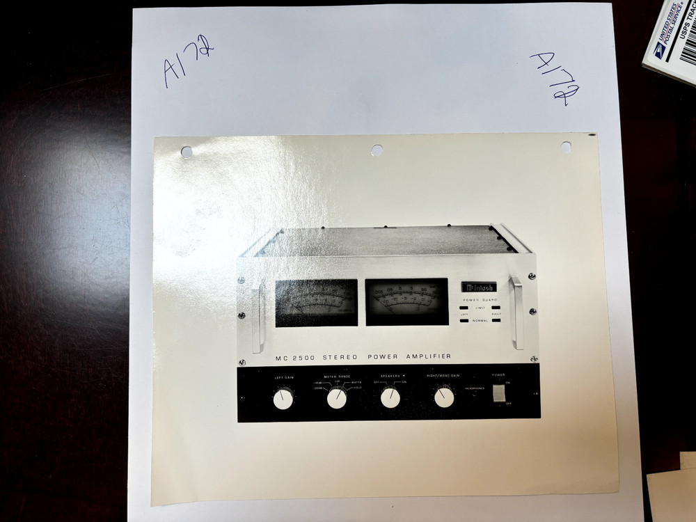 VINTAGE McIntosh MC2500 MC-2500 MC 2500 Color Frameable Factory Photo *ORIGINAL*
