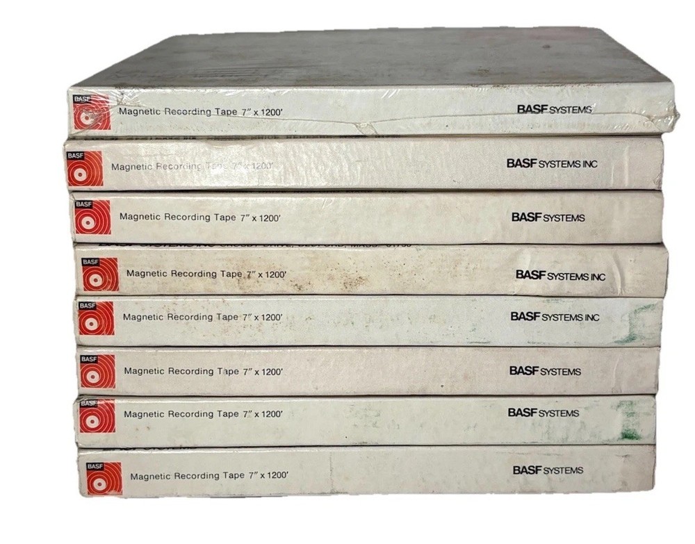 Lot BASF Durable/High Performance Magnetic Recording Tape 7″ x 1200 USED (1) NEW