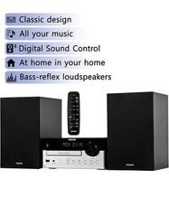 PHILIPS FM Radio CD Home Stereo System with Wireless Bluetooth 60W MP3 USB Audio