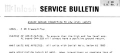 McIntosh C28 C-28 Pre-amplifier SERVICE MANUAL and SERVICE BULLETINS