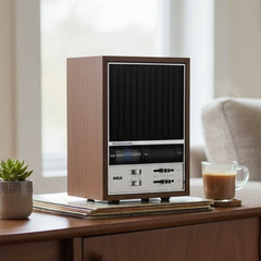 Vintage RCA RZC378 X-411 AM FM Radio Walnut Wood Cabinet Tested