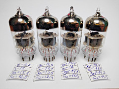 4 pcs NEW 6N23P/ECC88/6DJ8 Reflector ’74 SWGP Gray Shields Matched Quad 07.1974