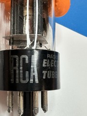 RCA 6SN7GTB Black Plate Side Getter Vacuum Tube Strong 3600/3500 Test