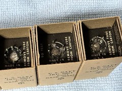 10 NOS RCA JRC 9001 Vacuum Tubes Black Plate Square Getter WW2 Box Dated 1945
