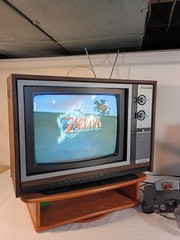 🔥1976 MGA Vintage CRT TV Retro Gaming 19” Tube RF MOD Woodgrain CLEAN 80s Color