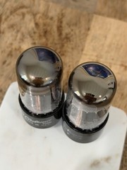 Pair Matched RCA GZ34 5AR4 Tubes Copper Lined Plates TV7 TESTED Near NOS LEVELS