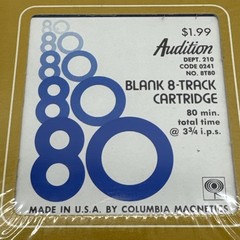 Columbia Magnetics Blank 8-Track Tape Cartridge 80 Minutes New Sealed USA