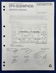Original Kenwood DPX-3030 MP4030 DSP Receiver Service Manual