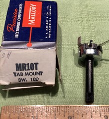 MALLORY POTENTIOMETER MR10T tab mount 10 ohms 3 watts