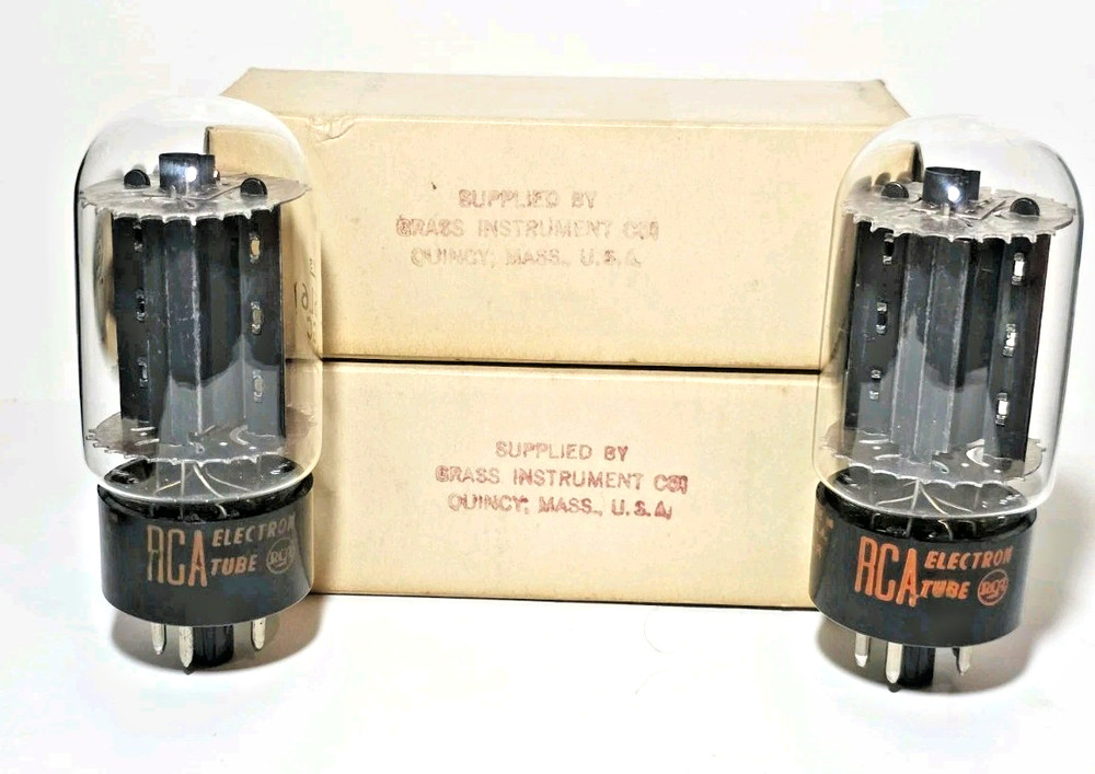 RARE 1965 Date Matched Pair RCA 6L6GC Black Plate Medical Grade Tested NOS TV 7