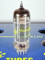 Westinghouse 6CG7 6FQ7 Black Plate D-Getter Tested Like NOS Tube