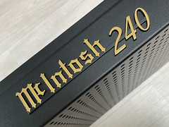 McINTOSH MC240 GOLD/BLACK PLATED LOGO EMBLEM LABEL BADGE – New Reproduction DIY