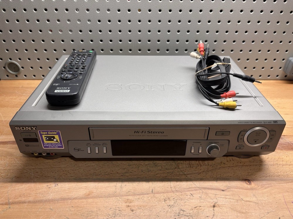 Sony SLV-N80 Video Cassette Recorder VCR VHS Player Hi-Fi Stereo W/Remote Works