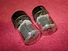 Pair RCA 6SN7GTB short glass Black Plate Tubes Balanced STRONG 6SN7