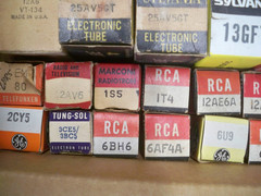 61 Vacuum Tubes, GE, RCA, Sylvania.
