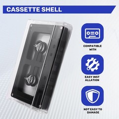 Cassette Case DIY Reel to Reel Cassette Tape Open Audio Plastic Black Q7L25645