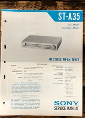 Sony ST-A35 Tuner Service Manual *Original*