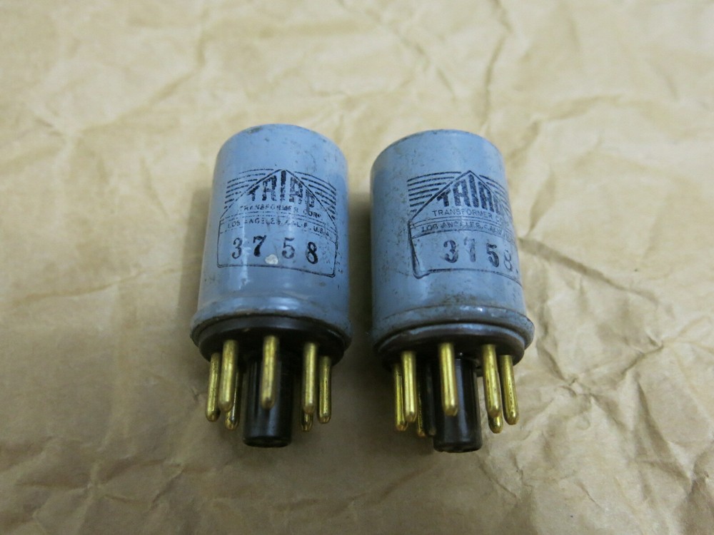 1 pair TRIAD 3758 vintage gold pin 1:1 audio transformer