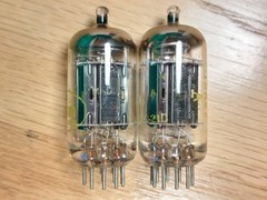 Perfectly Matched Pair of Raytheon 12AX7 Black Plate Vacuum Tubes #2