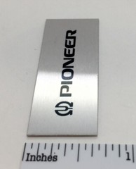 Pioneer Turntable Badge Logo For Dust Cover Metal Custom Made Silver w/Black Ink