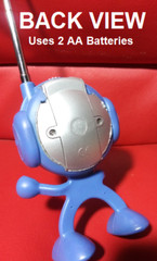 Retro BLUE Spaceman Headphones Scan Radio Vintage N.I.B. Bendable With Antenna