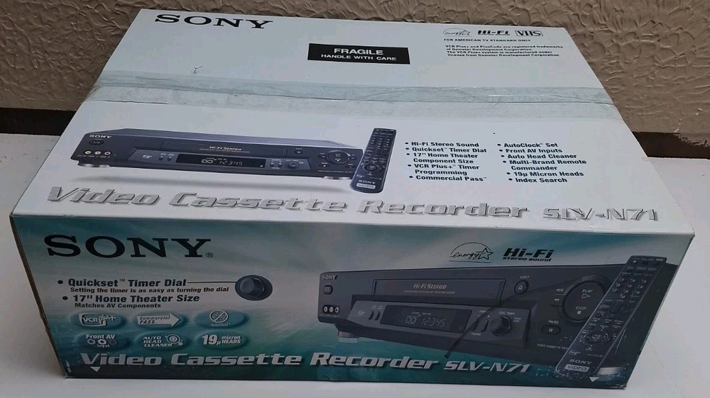 SONY SLV-N71 VHS VCR Plus+ Video Cassette Recorder – New Open Box