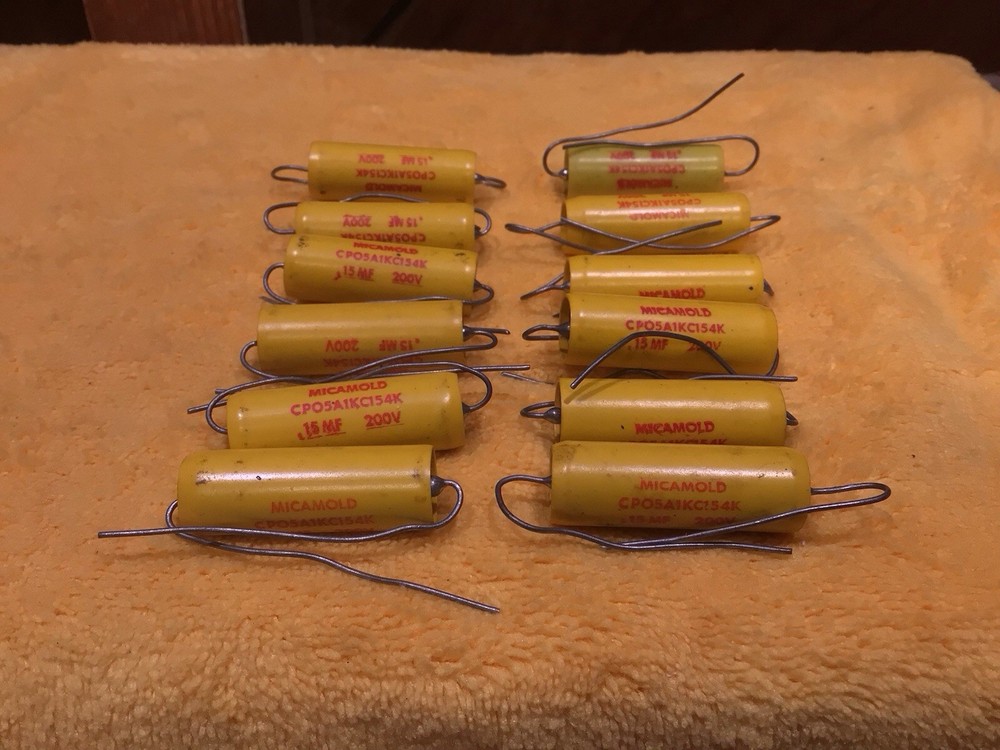 Micamold Paper-In-Oil Twelve (12) Capacitors .15 MF 200V Vintage PIO