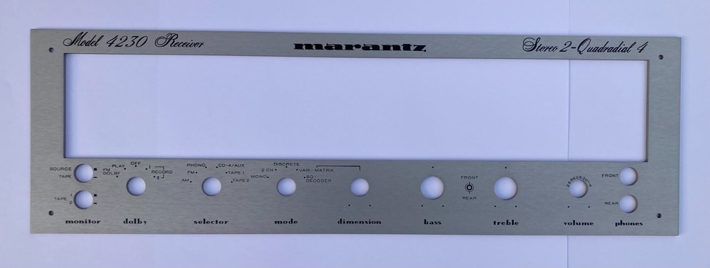 New! Marantz 4230 Receiver Front Panel Faceplate (Face Plate) SILVER ANODIZED !!