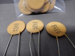 RMC 180pf Ceramic Disc Capacitor 0.9″ Diameter Qty 20 NOS Unknown Voltage