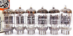 6 Nice Tested Vintage GE JG & USAF 5814A/6189 Military Issue Vacuum Tubes