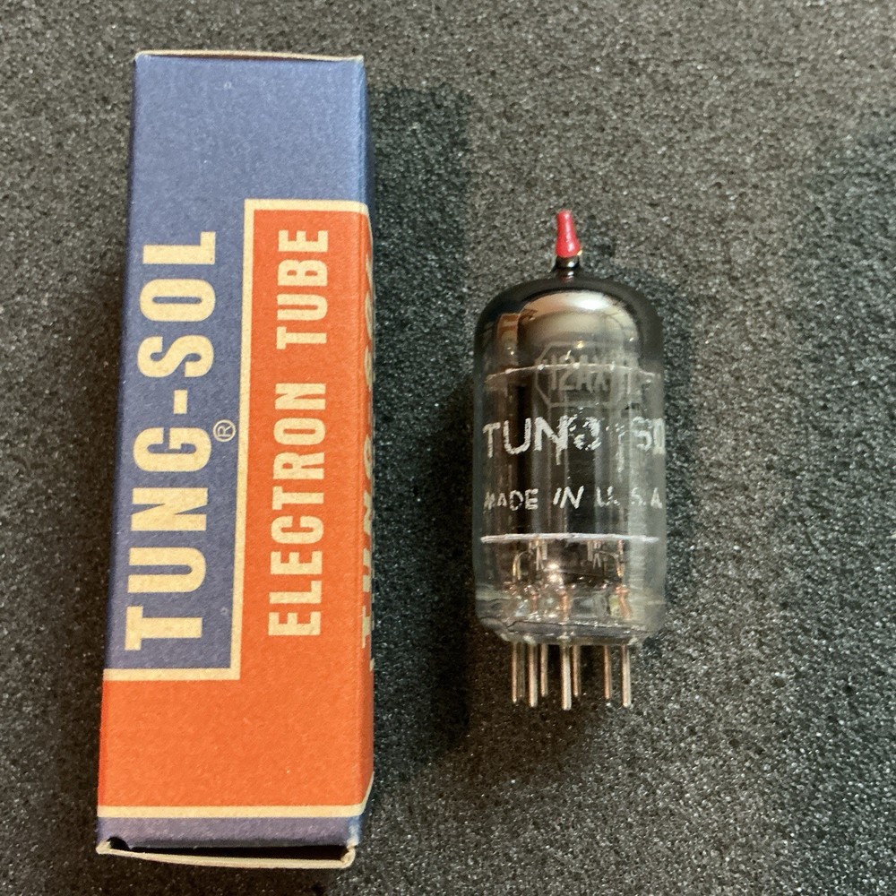 Rare Tung Sol 12AX7 ECC83 Tube Black Plate Triplett Tested 12AX7A B339 7025 L@@K