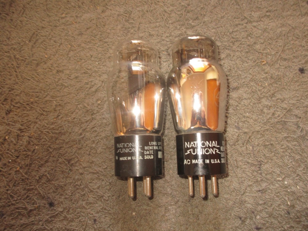 (2) Mint Matched 110% Testing NU 45 ST Blackplate Triode Audio Tubes