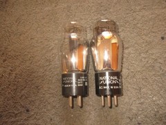 (2) Mint Matched 110% Testing NU 45 ST Blackplate Triode Audio Tubes