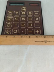 Vintage VITRONIC Solar/Battery Calculator 1980’s NIB Faux Leather Full Size Good