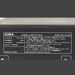 AIWA XK 009 EXCELIA Stereo Cassette Deck 3 Head Audio Component Japan 100V