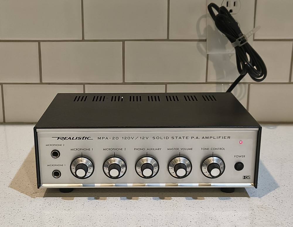 Realistic MPA-20 20-Watt AC/Mobile Solid State PA Amplifier System CLEAN, TESTED