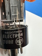 RCA 6SN7GTB Black Plate Side Getter Vacuum Tube Strong 3600/3500 Test