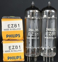 Philips EZ81/ 6CA4 Top Ring Getter Made in Holland Amplitrex Tested Qty 2 Pcs