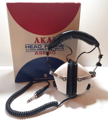 Vintage Akai ASE-20 Stereo Headphones with Original Box 1970s Japan