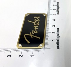 Fender Spaghetti Amp or Case Logo Badge Custom Made Metal with Gold Screws